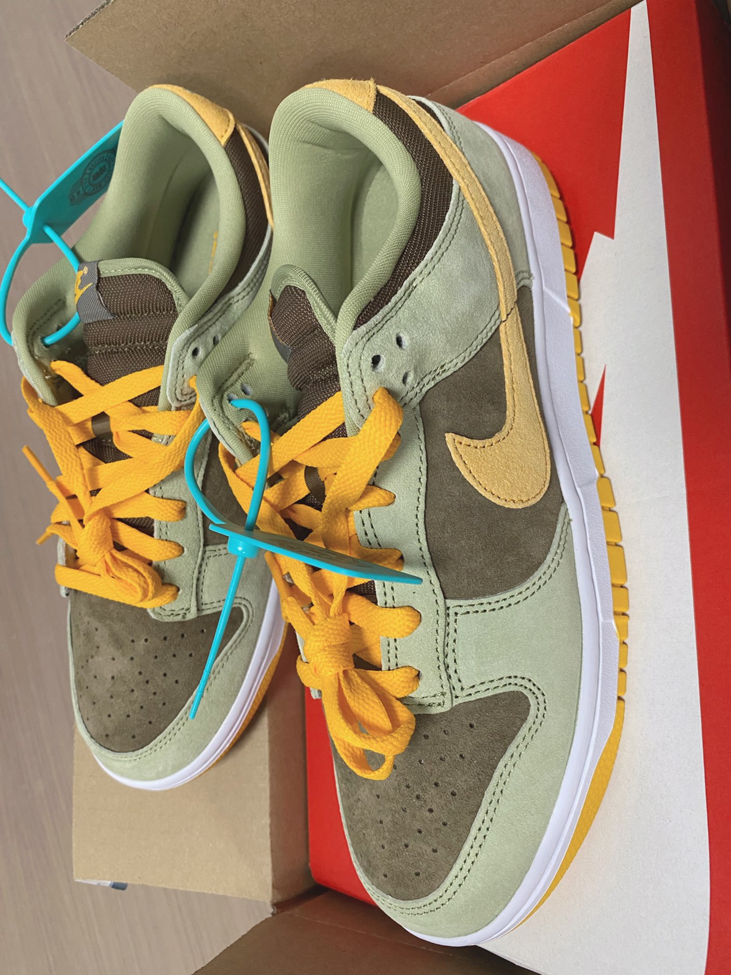 custom review-Nike Dunk Low Топ Скейтборд Кроссовки Унисекс Зеленый Оранжевый Коричневый