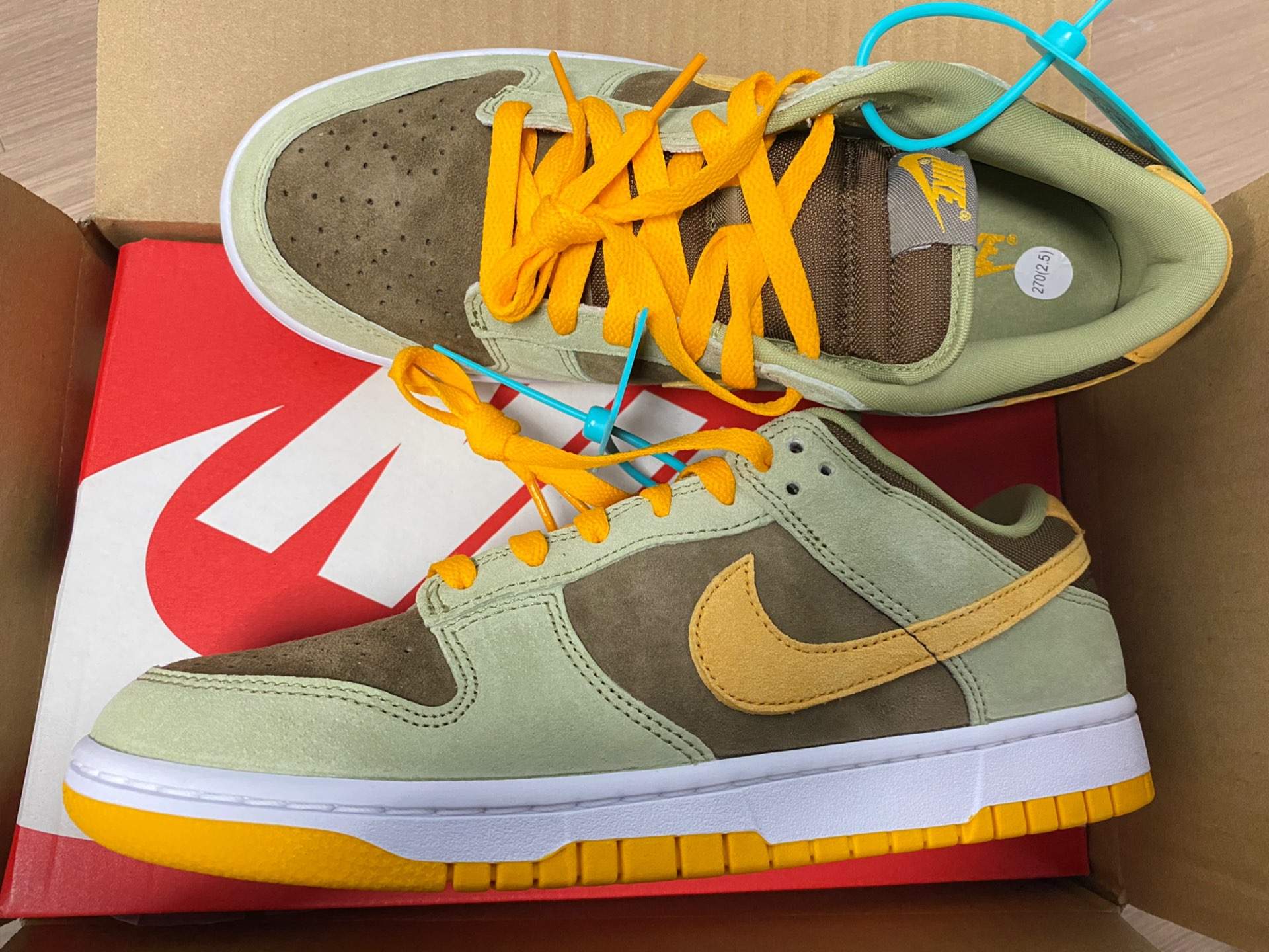 custom review-Nike Dunk Low Топ Скейтборд Кроссовки Унисекс Зеленый Оранжевый Коричневый