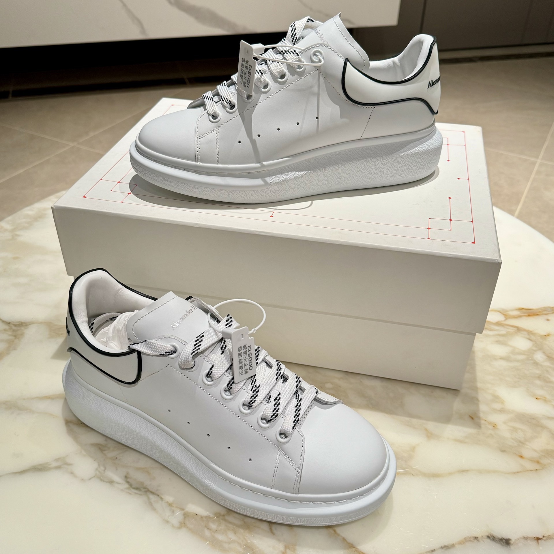 皮革 光滑小牛皮 时尚板鞋 男款 白色 alexander mcqueen亚历山大麦昆