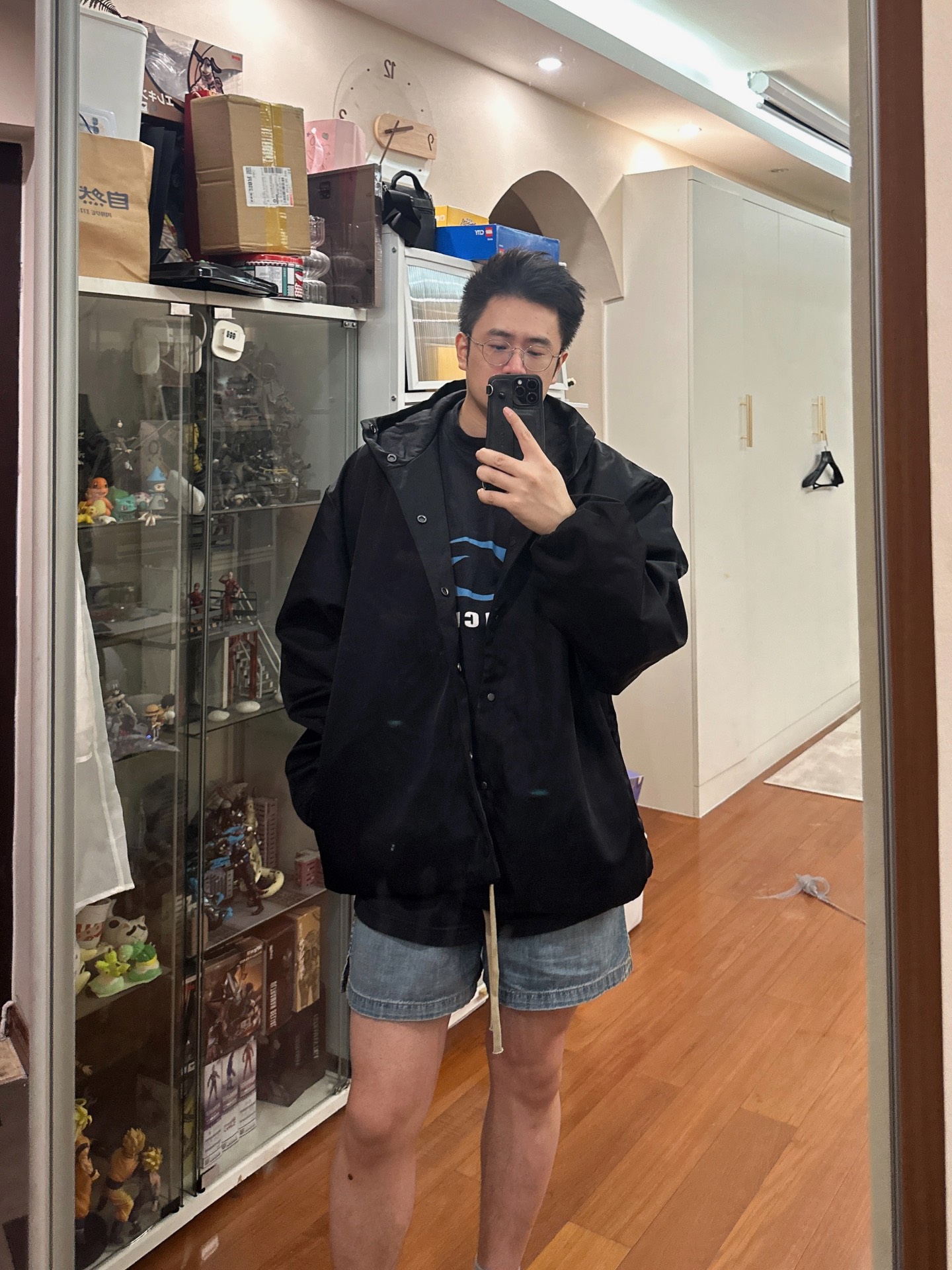 custom review-Fear Of God Essentials Fall24 BACK TO SCHOOL Series Метеоритный Черный Черный Мужские Куртки