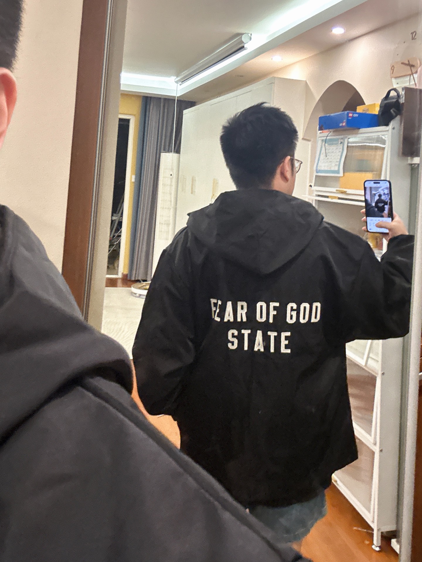 custom review-Fear Of God Essentials Fall24 BACK TO SCHOOL Series Метеоритный Черный Черный Мужские Куртки