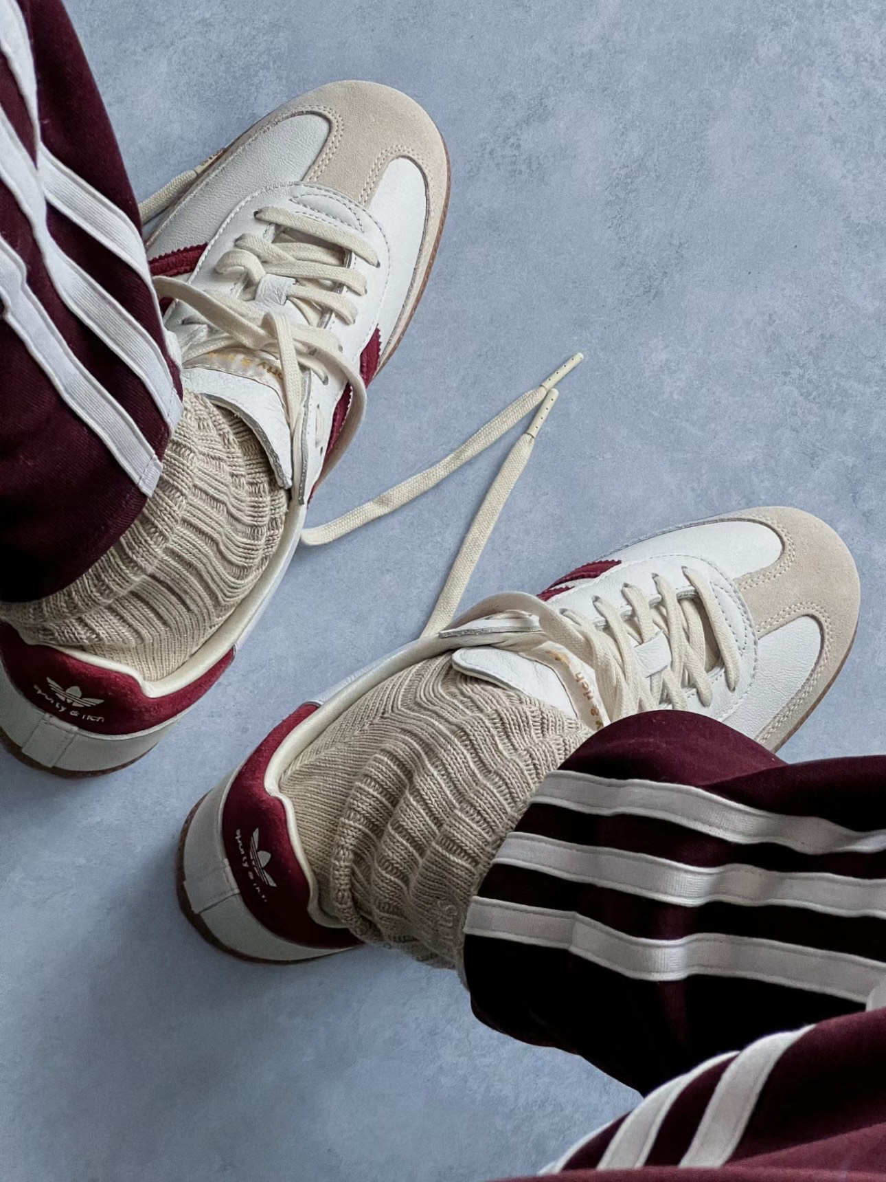 custom review-SPORTY RICH x adidas originals Samba Устойчивые к истиранию низкие скейтбординговые кроссовки унисекс Белый Красный