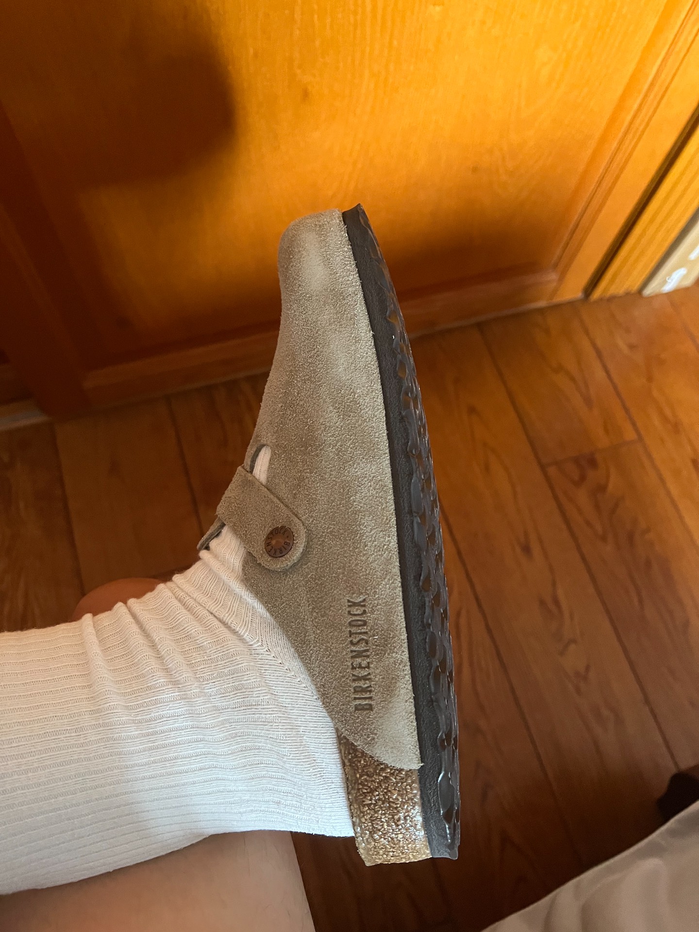 custom review-Биркенсток Бостон Soft Footbed Домашние тапочки Унисекс Серый Стандартный Свободный крой