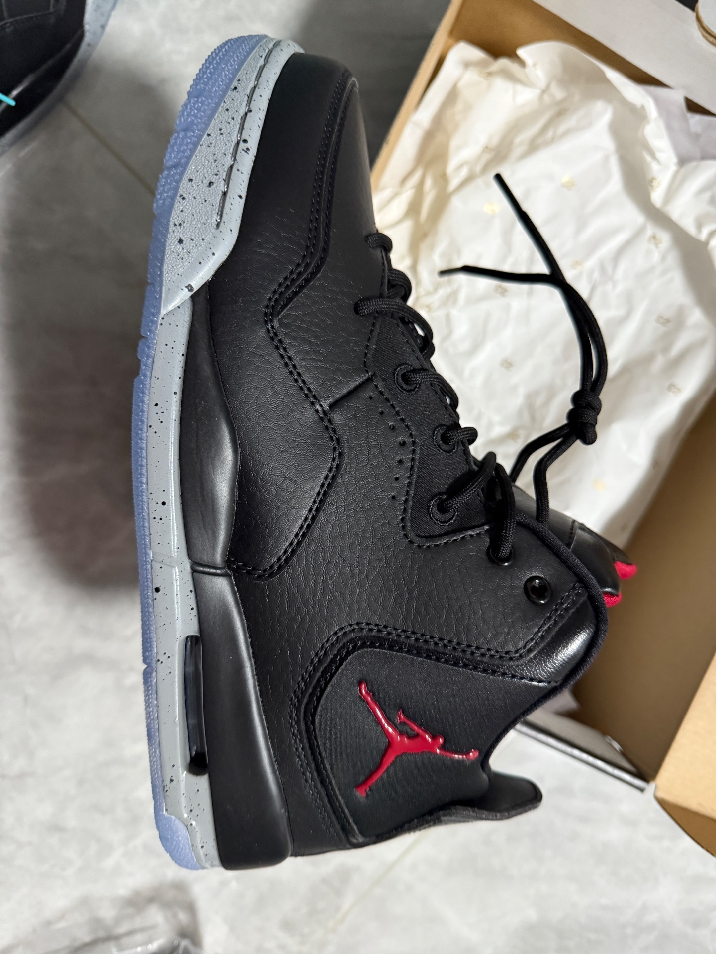 custom review-Jordan Courtside 23 Black Particle Grey