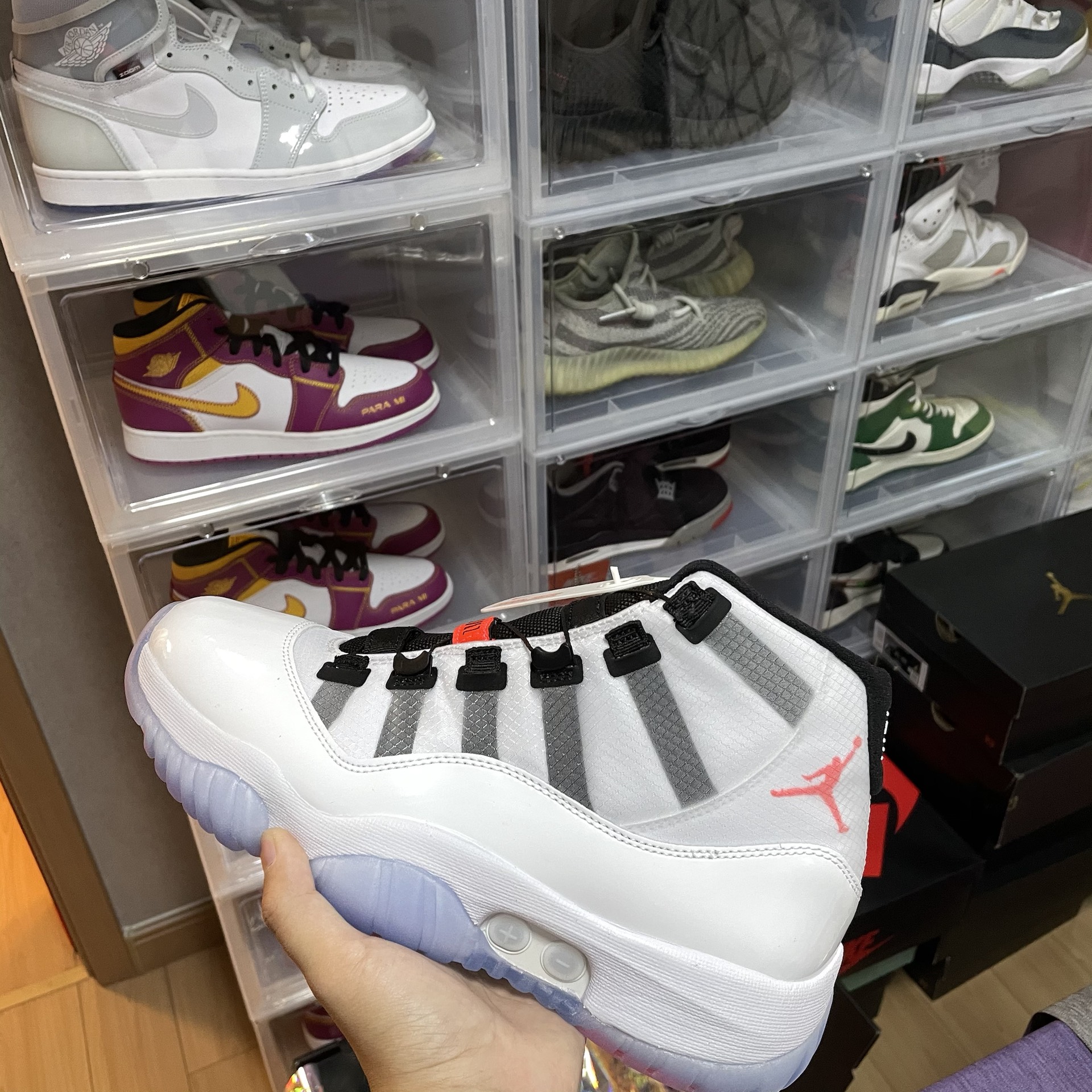 aj11鞋带不打结系法图片