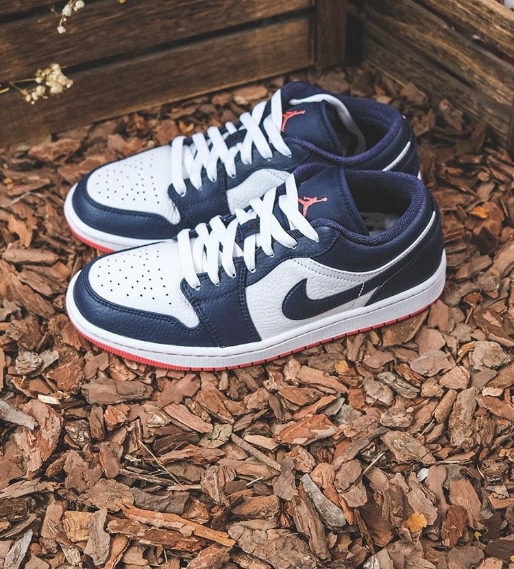 custom review-Jordan Air Jordan 1 Slip-Resistant Low Top Винтажные Баскетбольные Кроссовки Мужские Белый Синий