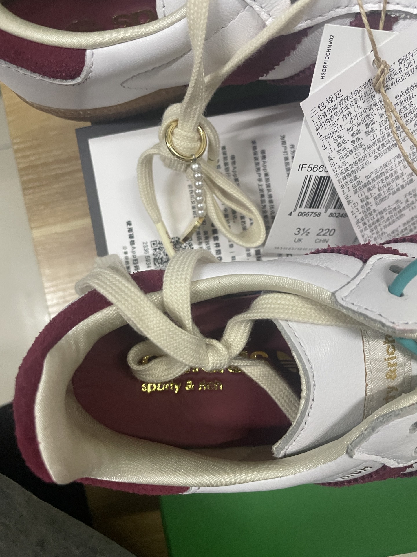 custom review-SPORTY RICH x adidas originals Samba Устойчивые к истиранию низкие скейтбординговые кроссовки унисекс Белый Красный