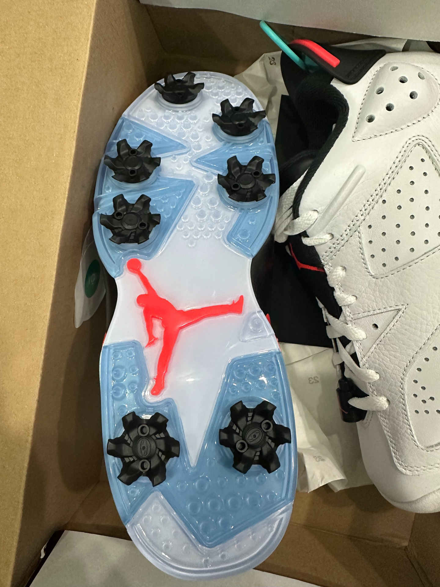 custom review-Jordan Air Jordan 6 Ретро г MID Топ Обувь для гольфа Унисекс Белый черный