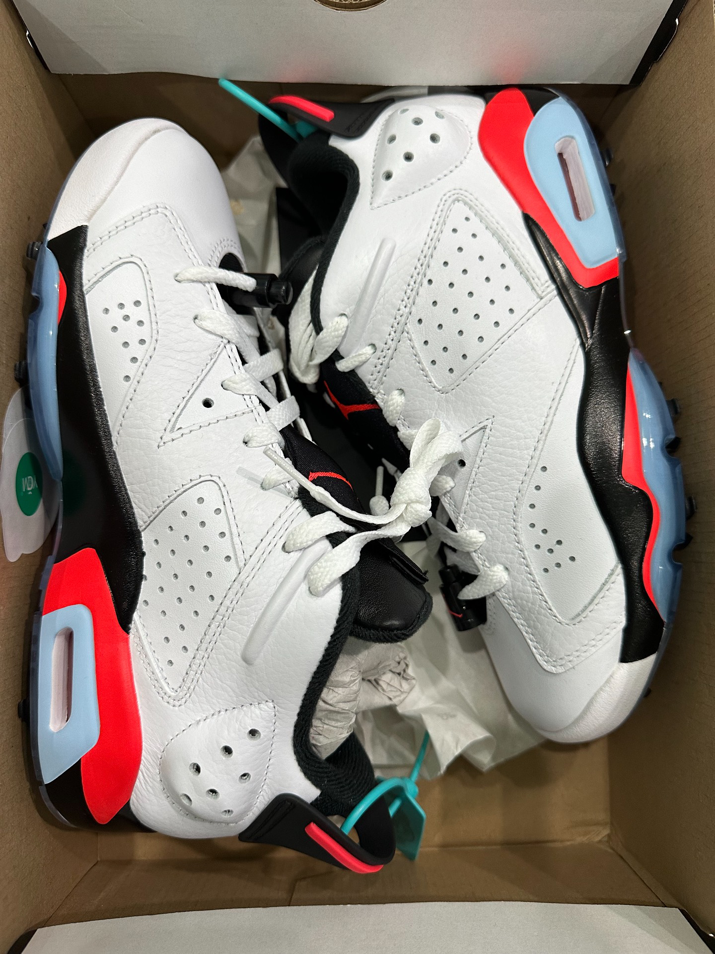 custom review-Jordan Air Jordan 6 Ретро г MID Топ Обувь для гольфа Унисекс Белый черный