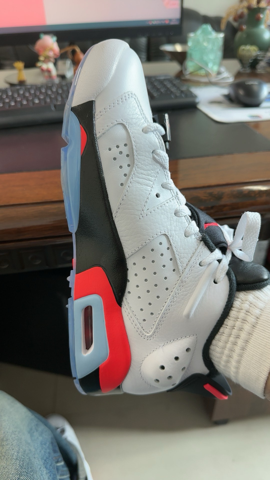 custom review-Jordan Air Jordan 6 Ретро г MID Топ Обувь для гольфа Унисекс Белый черный