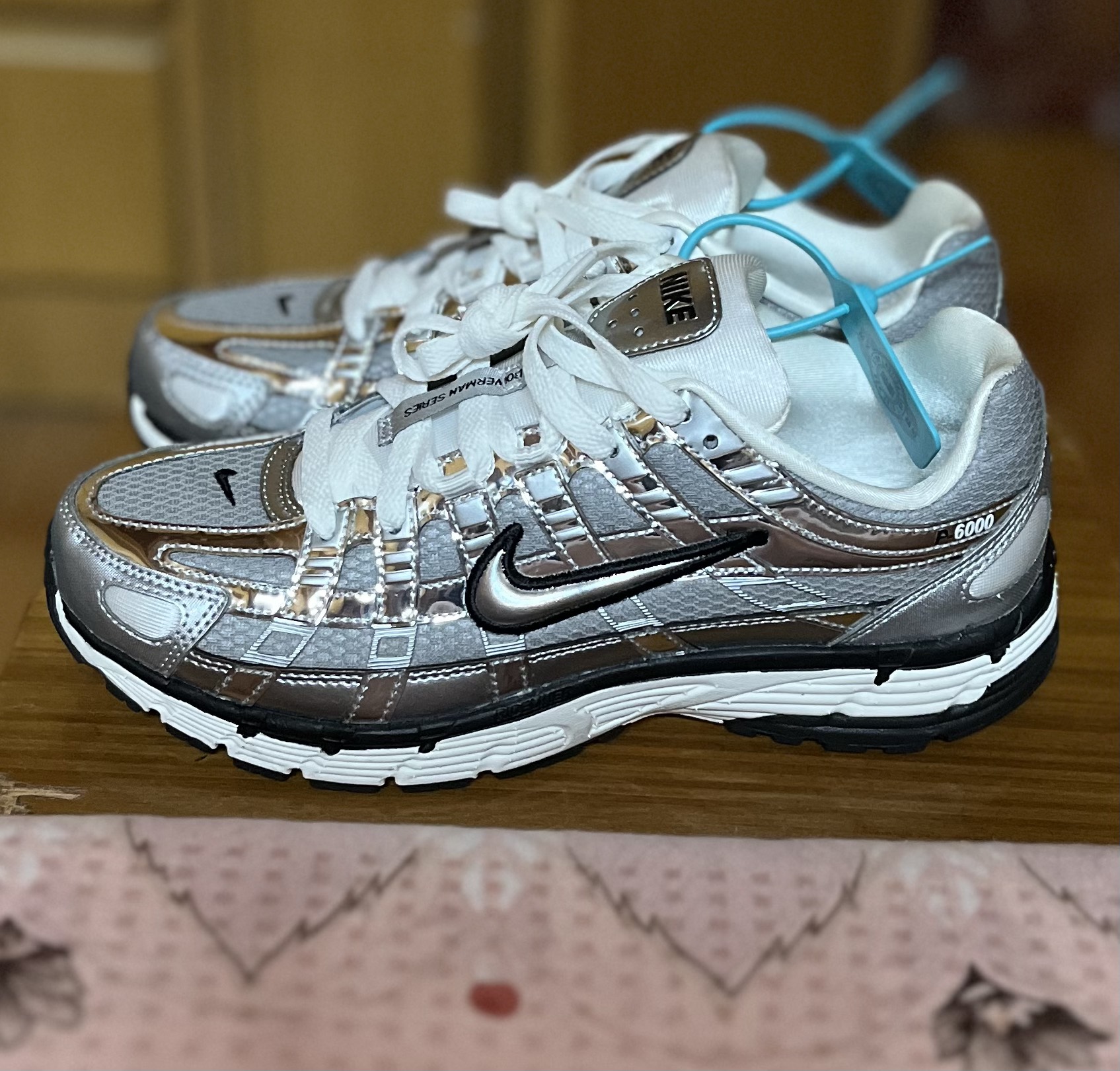 custom review-Nike P 6000 Амортизаторы Shock противоскользящие дышащие низкий топ повседневные городские коммутаторские беговые кроссовки мужской серебристо-серый