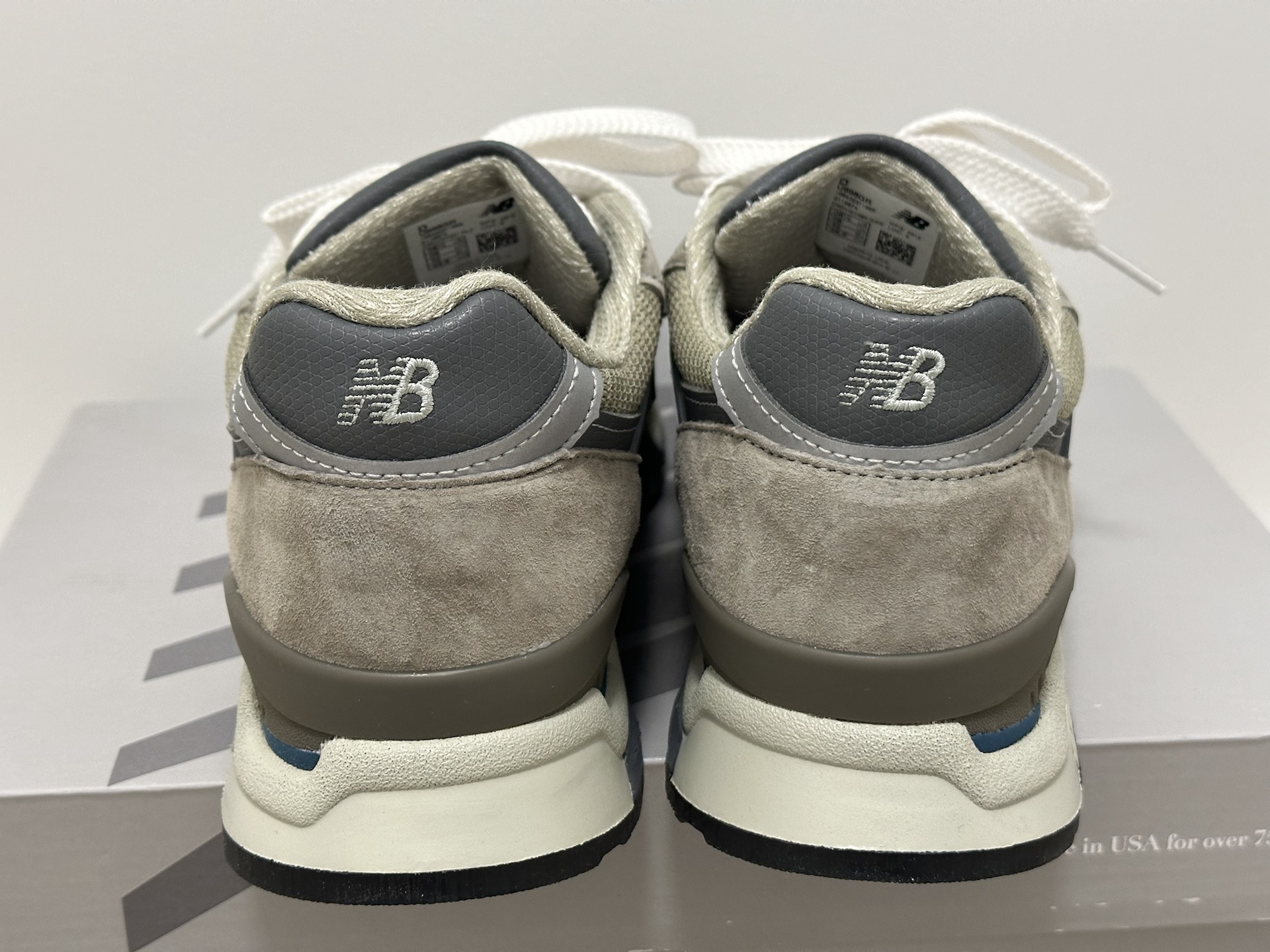 custom review-New Balance NB 998 Амортизация Устойчивость к истиранию Поддержка Низкий верх Повседневная Городская Коммутация Беговые кроссовки Унисекс Серый Синий