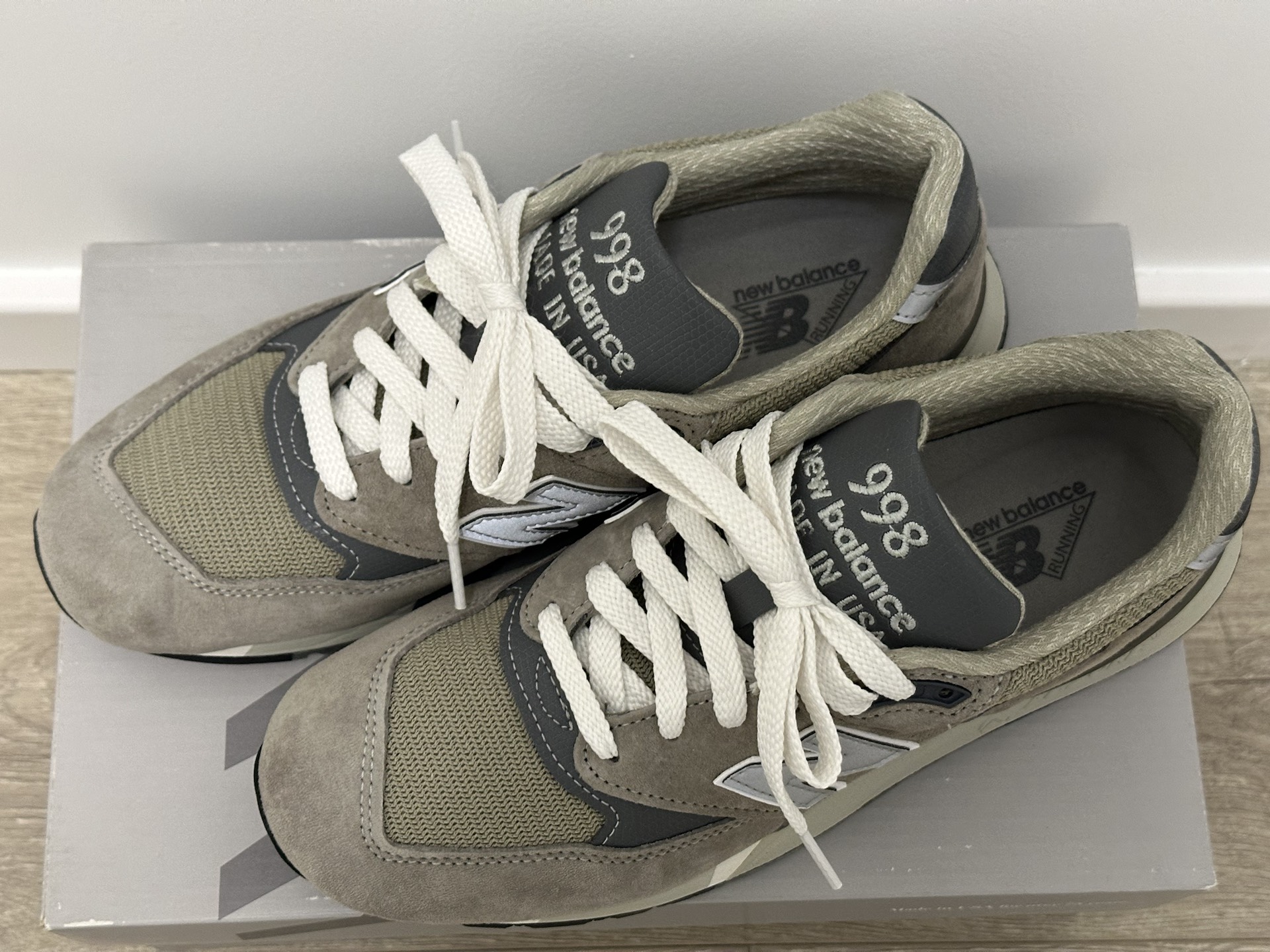 custom review-New Balance NB 998 Амортизация Устойчивость к истиранию Поддержка Низкий верх Повседневная Городская Коммутация Беговые кроссовки Унисекс Серый Синий