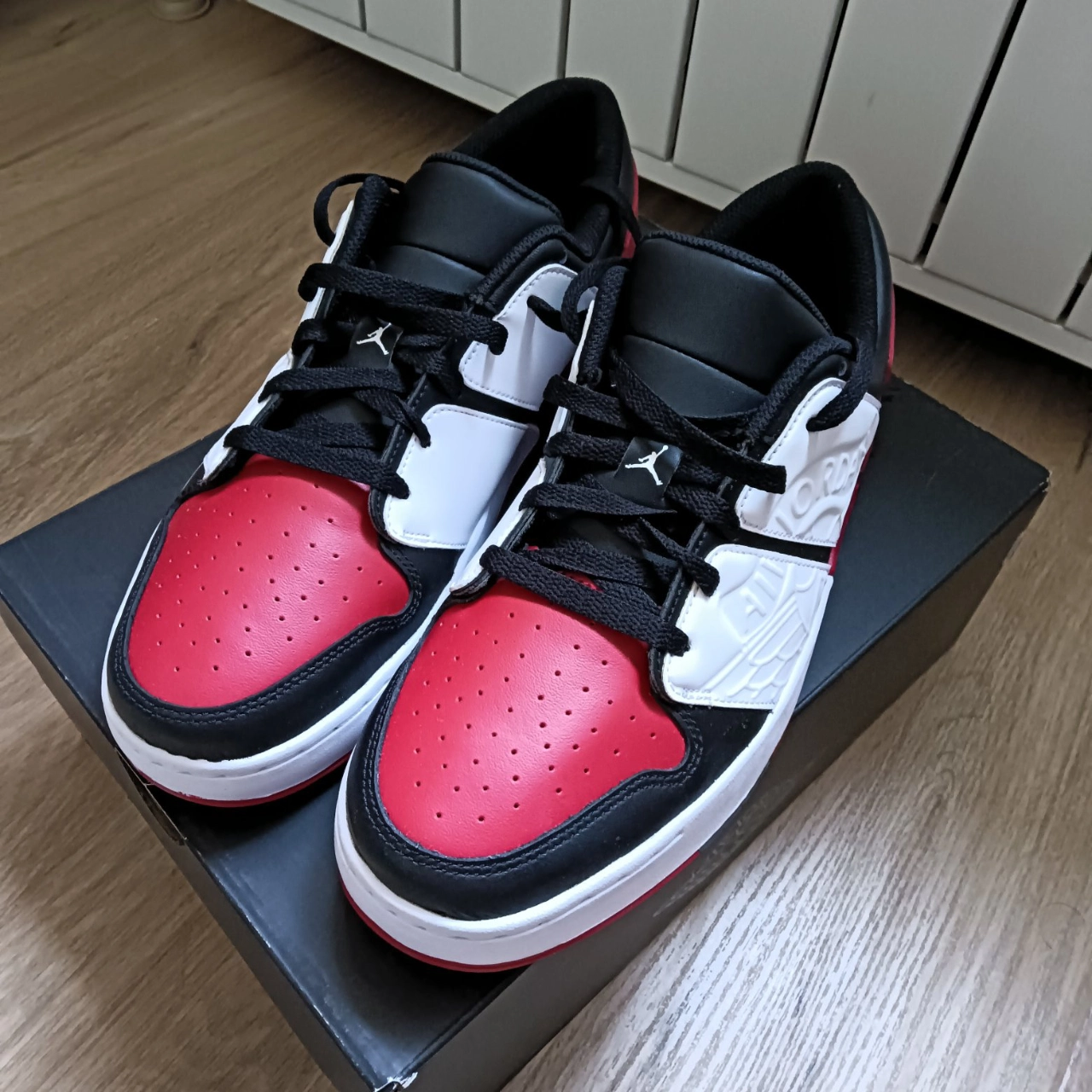 custom review-Джордан Nu Retro 1 Low Топ Винтажные Баскетбольные Кроссовки Мужские Черный Белый Красный