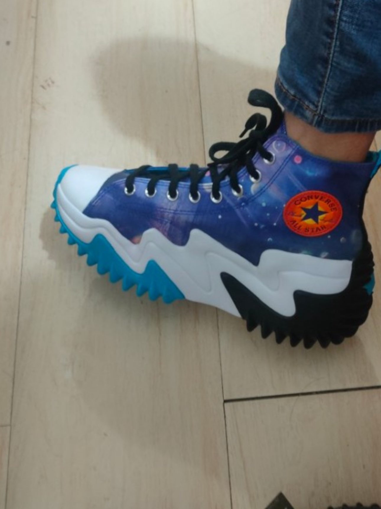 custom review-Конверс Run Star Motion High Топ Кеды Унисекс Starry Blue