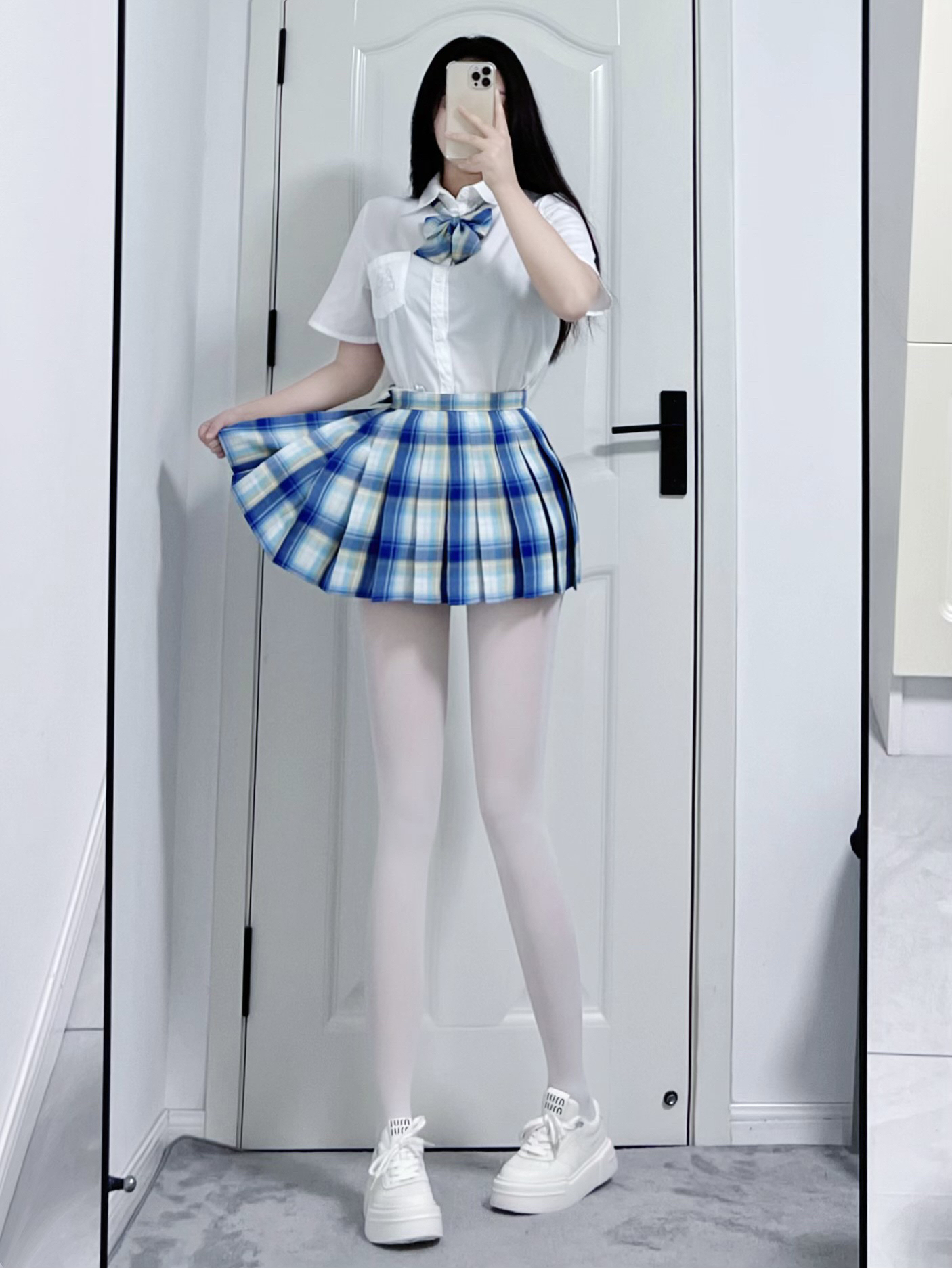 jk➕小白鞋 穿这套上学好乖呀