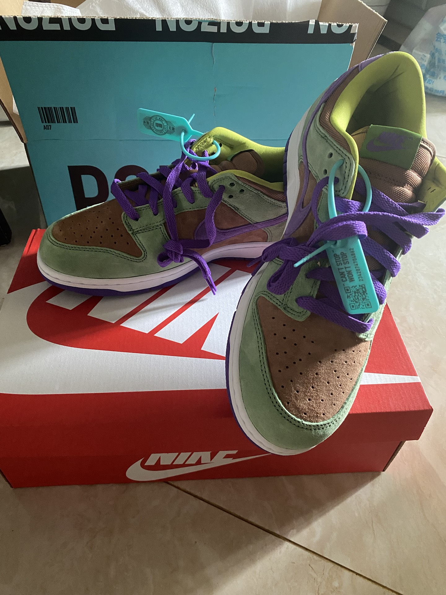 custom review-Nike Dunk SP 'Veneer' Low Топ Скейтборд Кроссовки Унисекс Коричнево-зеленый