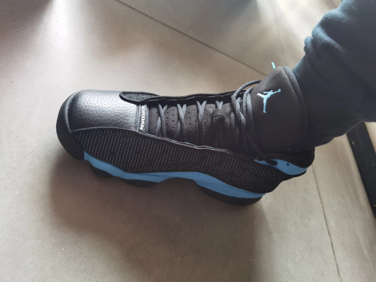 custom review-Jordan Air Jordan 13 'Черный UNC' MID Топ Винтажные баскетбольные кроссовки Мужской Чёрно-синий