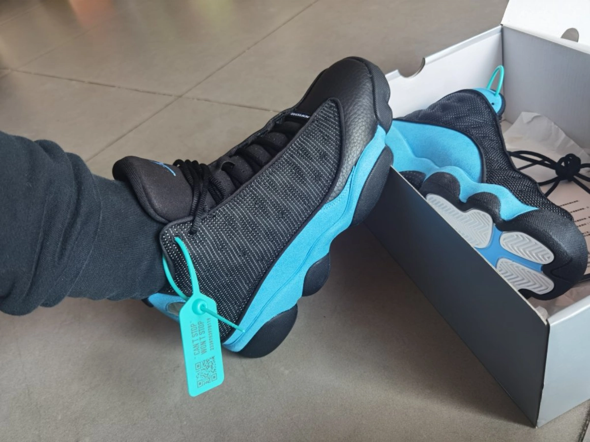 custom review-Jordan Air Jordan 13 'Черный UNC' MID Топ Винтажные баскетбольные кроссовки Мужской Чёрно-синий