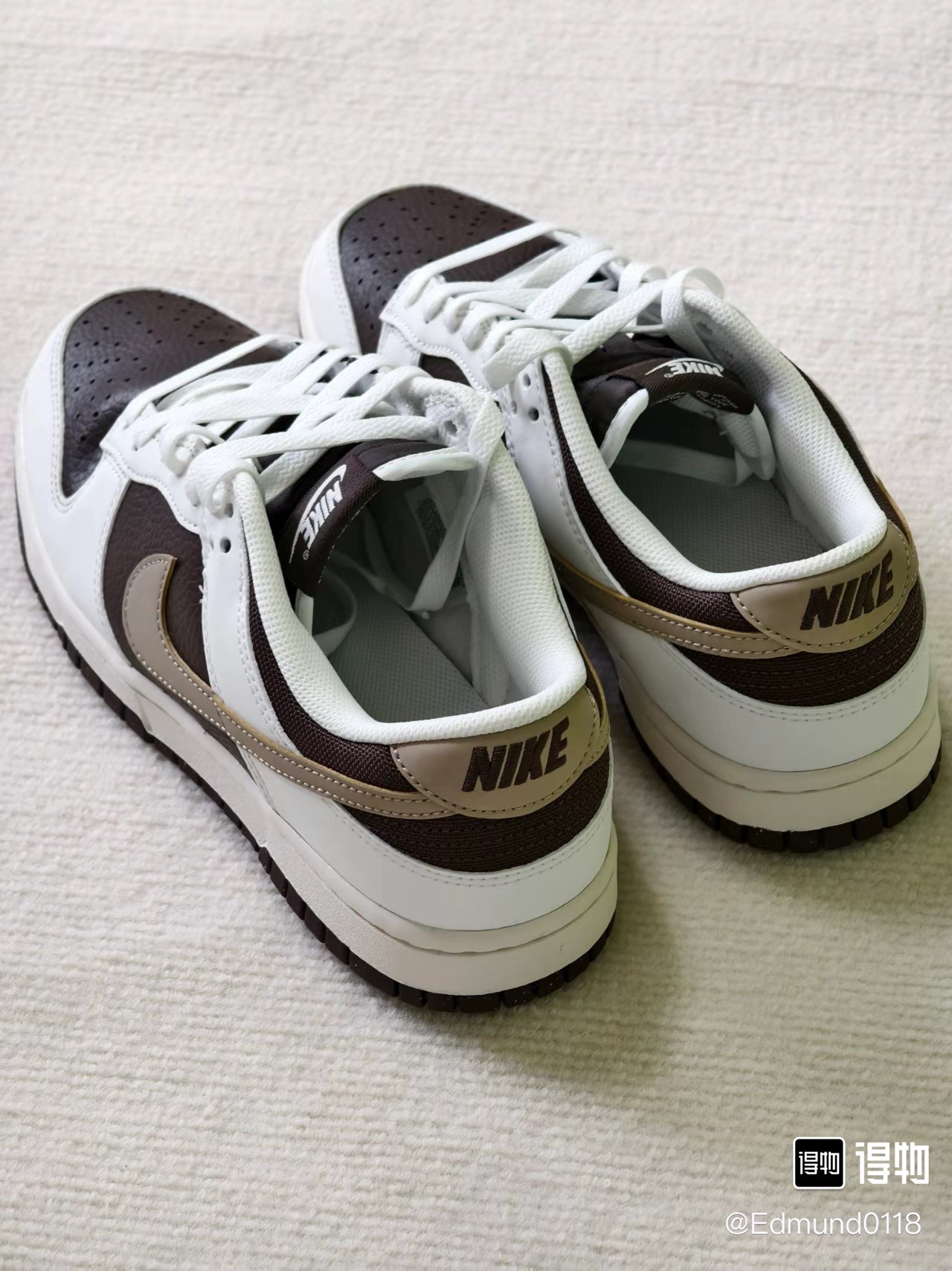 custom review-Nike Dunk Low Топ Скейтборд Кроссовки Унисекс Коричневый Белый