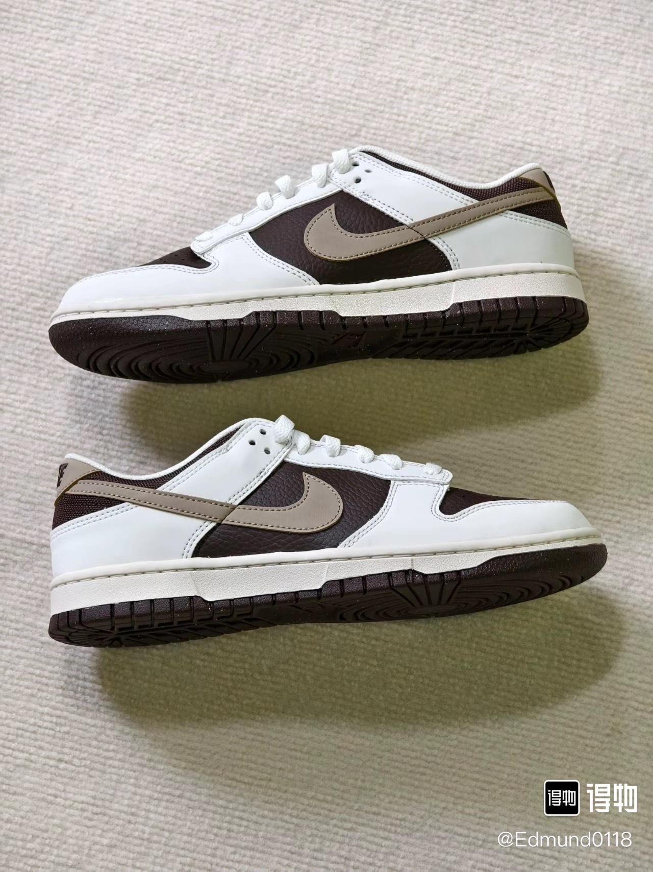 custom review-Nike Dunk Low Топ Скейтборд Кроссовки Унисекс Коричневый Белый