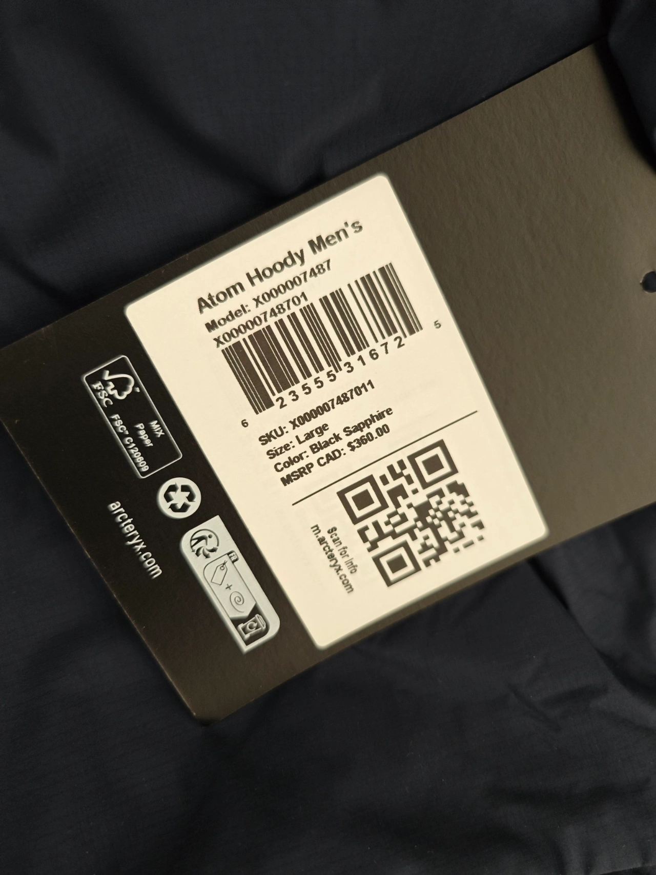 custom review-Arcteryx ATOM Пуховик Мужской