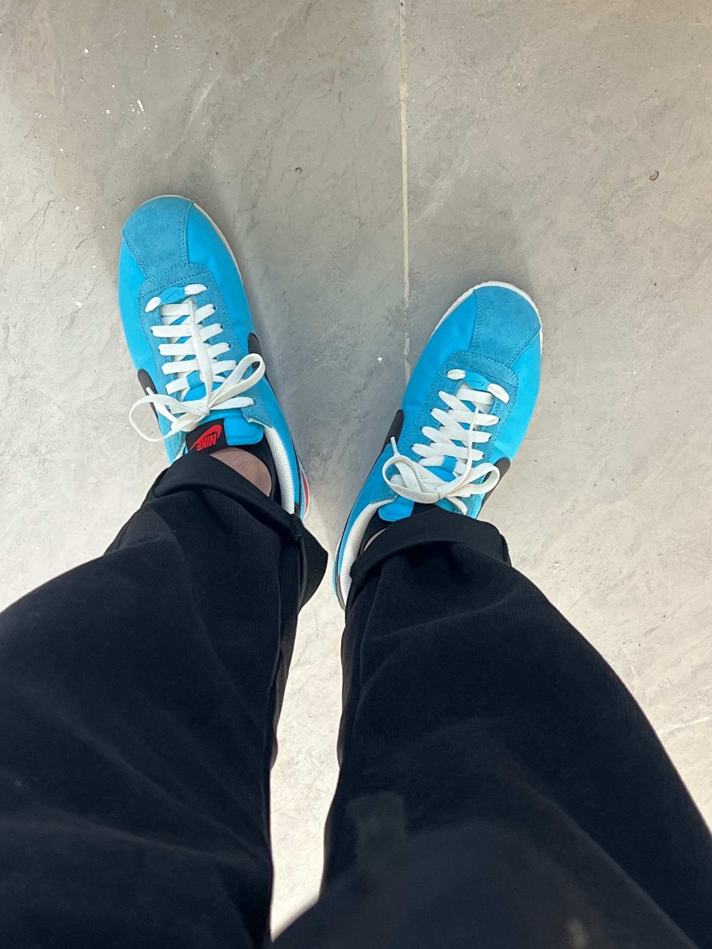 custom review-Nike Cortez Slip-on Устойчивый к истиранию Низкий Топ Скейтбординг Мужской Синий Черный