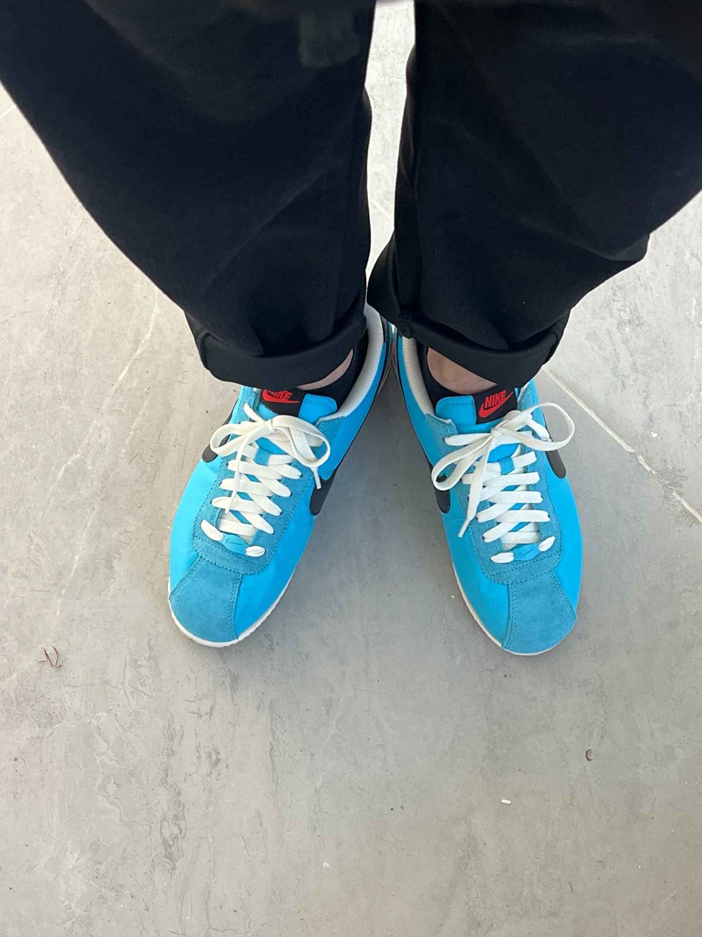 custom review-Nike Cortez Slip-on Устойчивый к истиранию Низкий Топ Скейтбординг Мужской Синий Черный