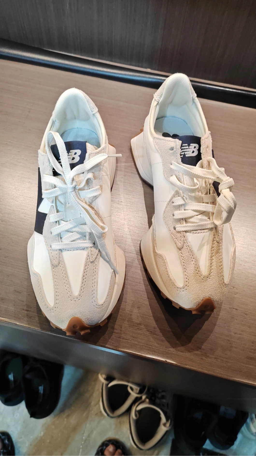 custom review-New Balance NB 327 Амортизация Износостойкий Низкий Топ Беговые кроссовки Женские Серый Белый