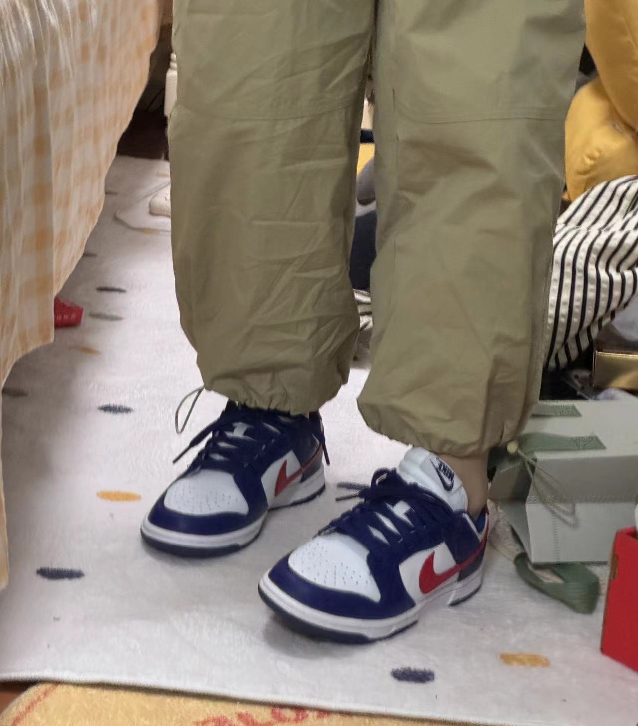 custom review-Nike Dunk 'Белый и Университетский красный' Низкие кроссовки для скейтбординга Женские Белый Синий