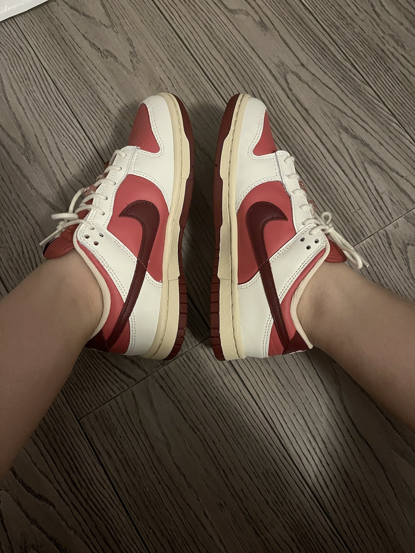 custom review-Nike Dunk Low 'День святого Валентина' Устойчивый к истиранию Низкий Топ Кэжуал Женские Белый Красный