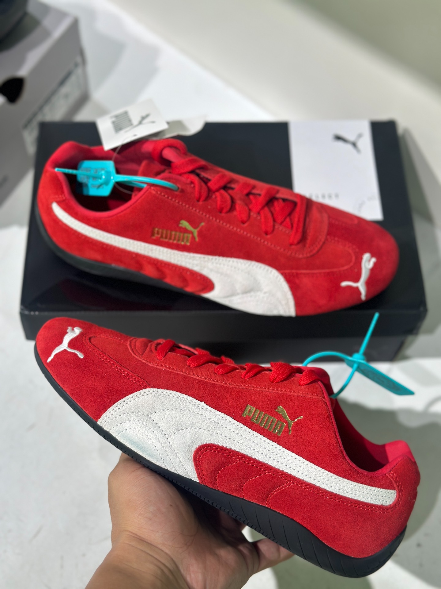 custom review-PUMA Speedcat Go OG Устойчивые к истиранию Низкие Кроссовки для тренировок Унисекс Пламя Красный