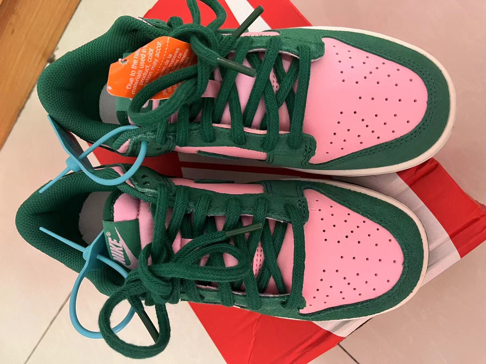 custom review-Nike Dunk Low Ретро Low Топ Скейтборд Кроссовки Унисекс Зеленый Розовый