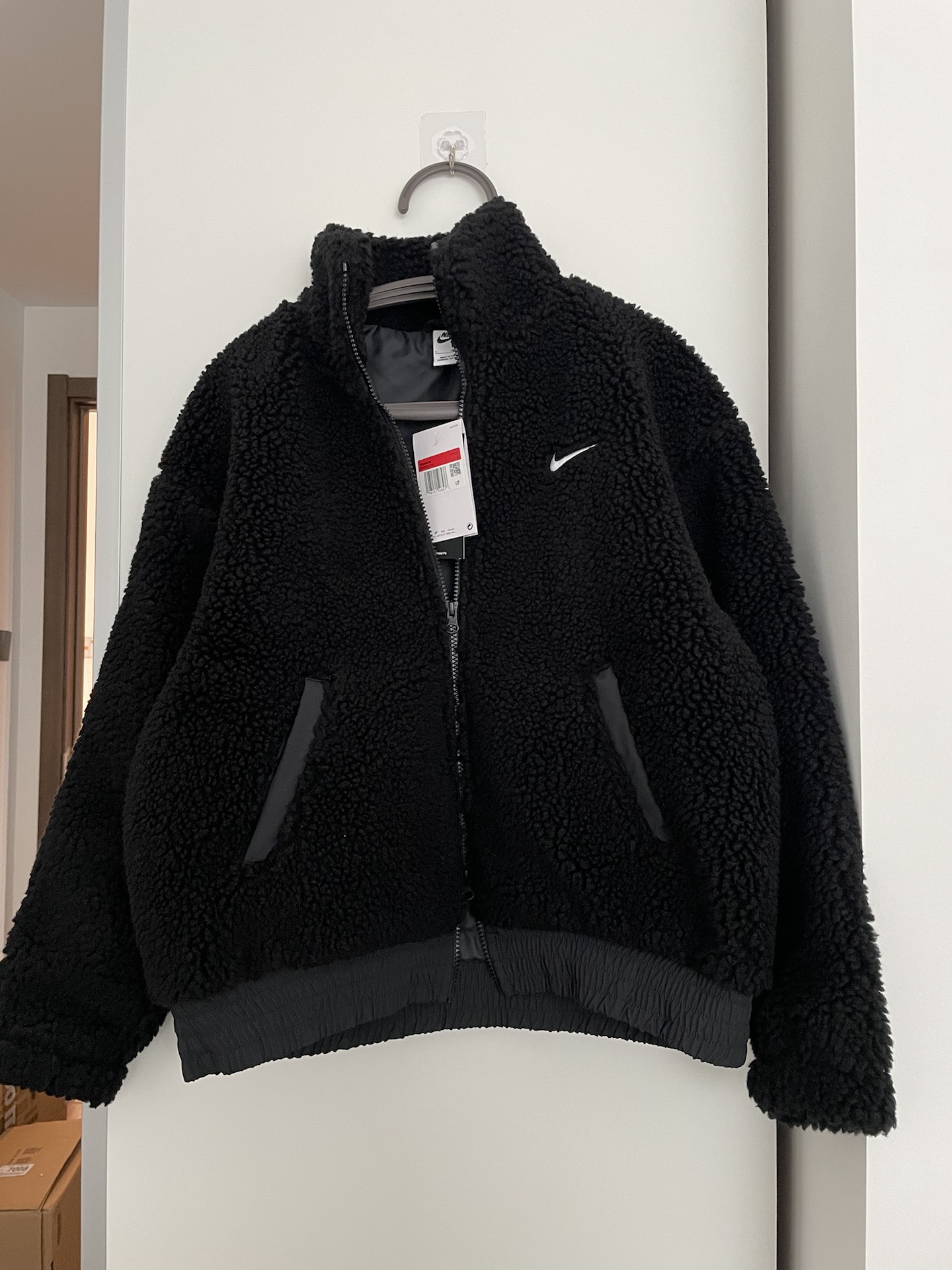 耐克nike女子立领短款羊羔绒宽松休闲夹克外套秋冬季摇粒绒防风外鬃