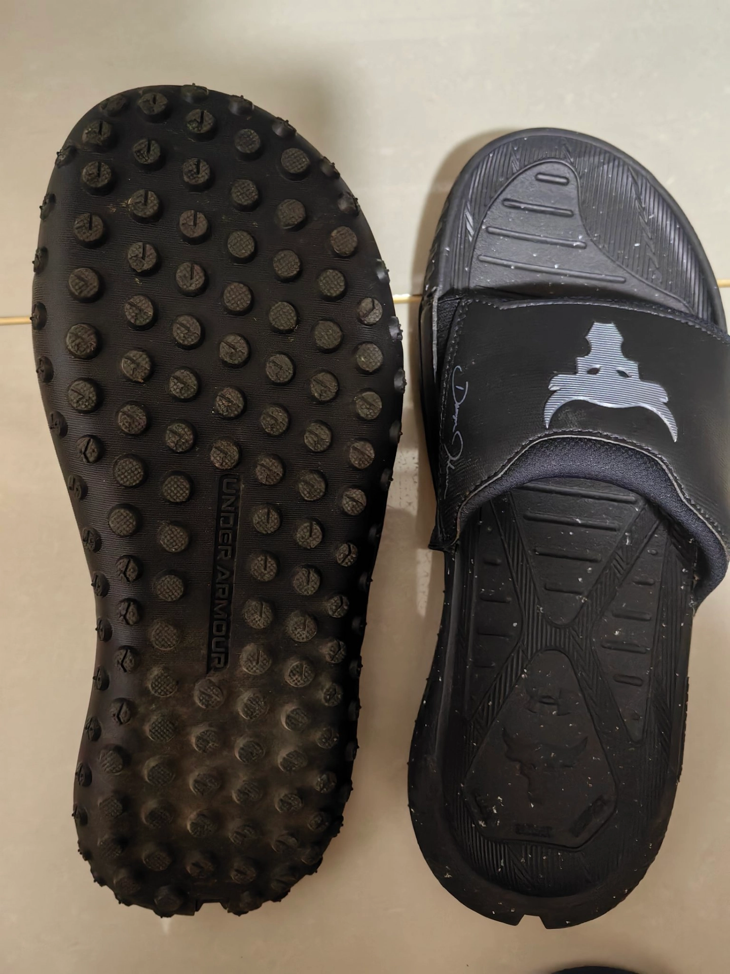 custom review-Under Armour Project Rock 5 Slip-Resistant Слипоны Мужские Черные