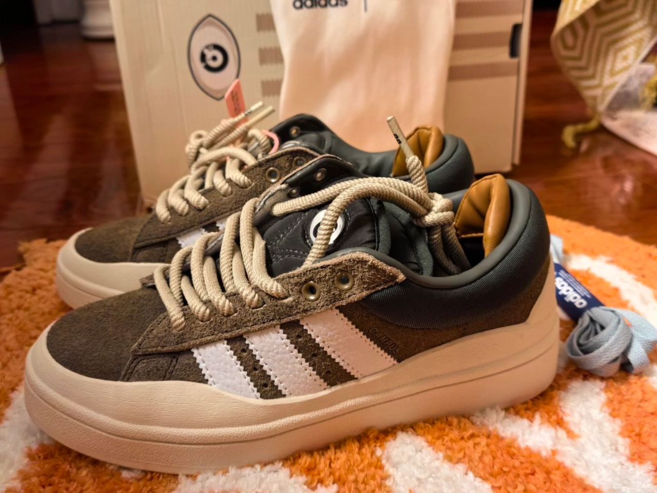 custom review-Adidas Originals x Bad Bunny Campus Bad Bunny противоскользящий устойчивый к истиранию легкий низкий топ