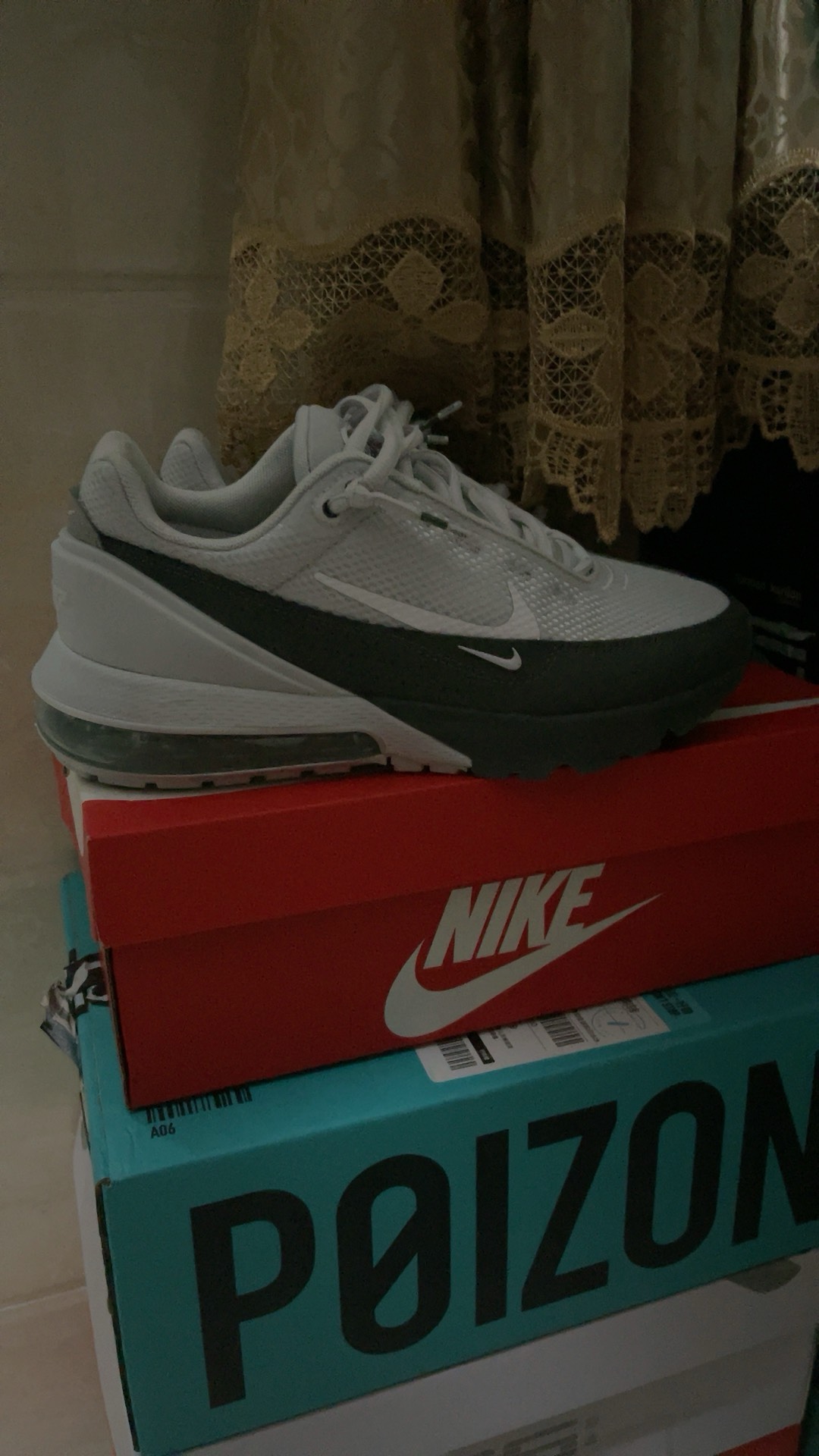 custom review-Nike Air Max Max Abrasion Resistant Низкий Топ KIDS Lifestyle Shoes Серый Белый