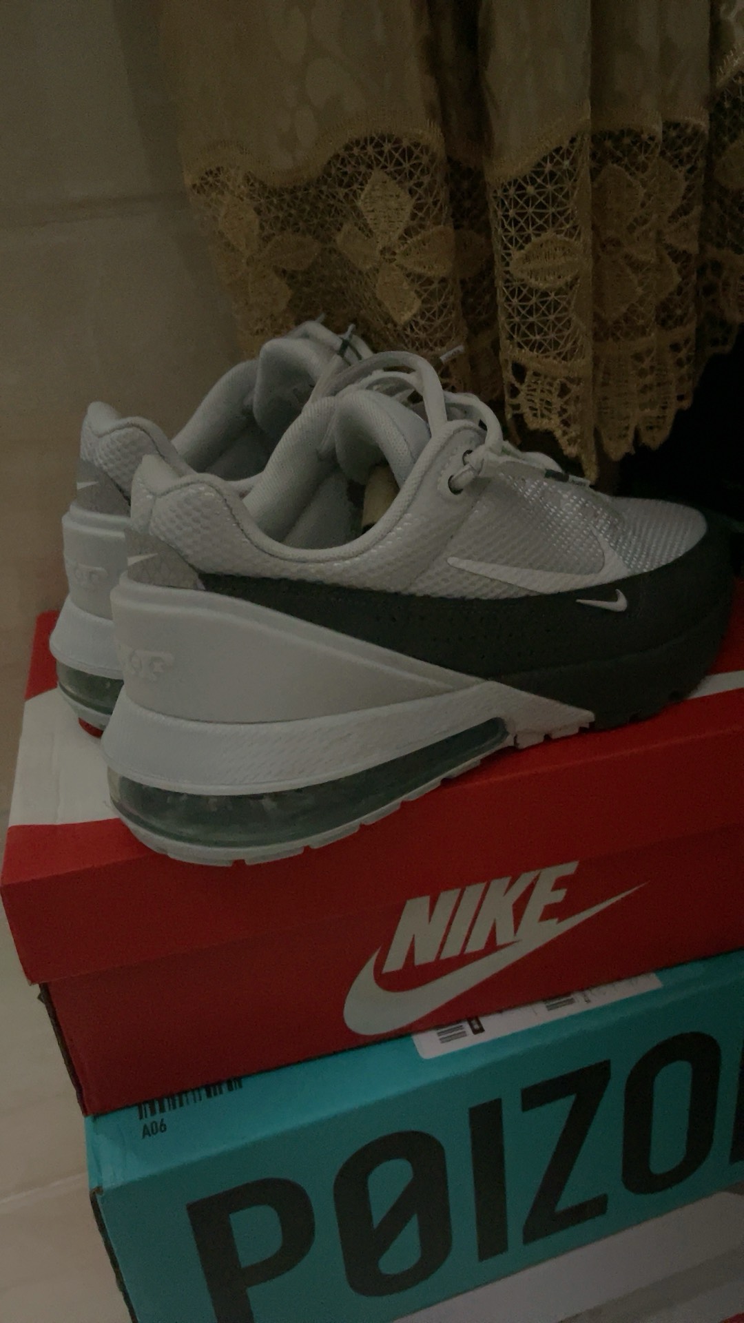 custom review-Nike Air Max Max Abrasion Resistant Низкий Топ KIDS Lifestyle Shoes Серый Белый