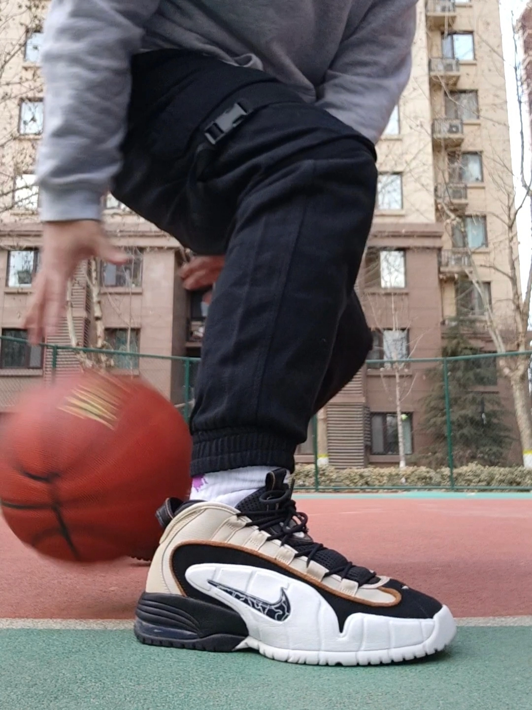 custom review-Nike Air Max Penny MID Топ Винтажные баскетбольные кроссовки Мужской Черный Коричневый