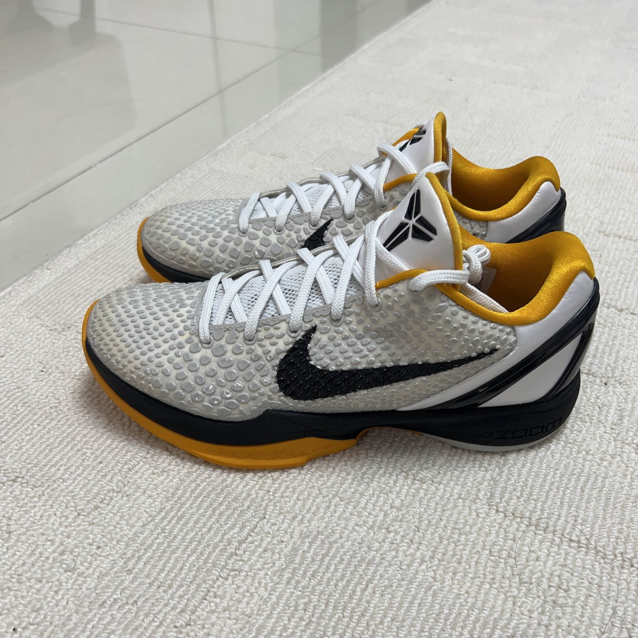 41码 nike kobe 6 protro "white del sol" 黑白黄 季后赛 2021复刻