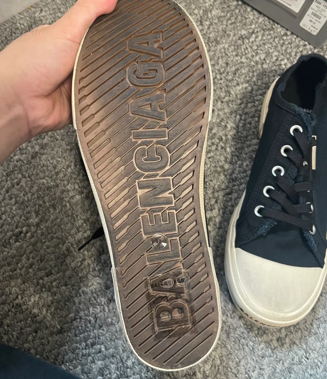 custom review-Balenciaga Paris Низкий Топ Стильные Скейтбординги Мужской Черный Потертый