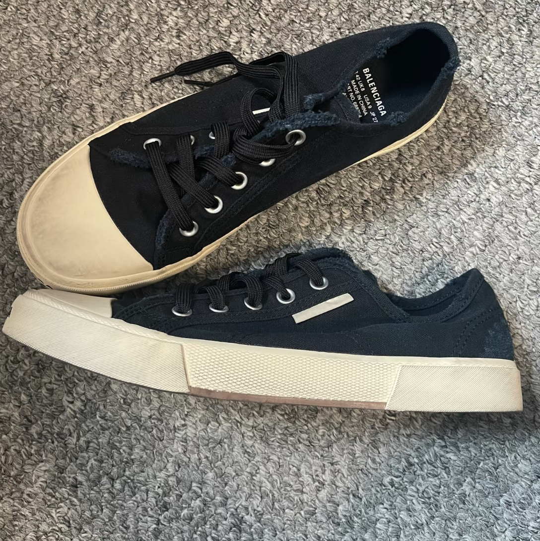 custom review-Balenciaga Paris Низкий Топ Стильные Скейтбординги Мужской Черный Потертый