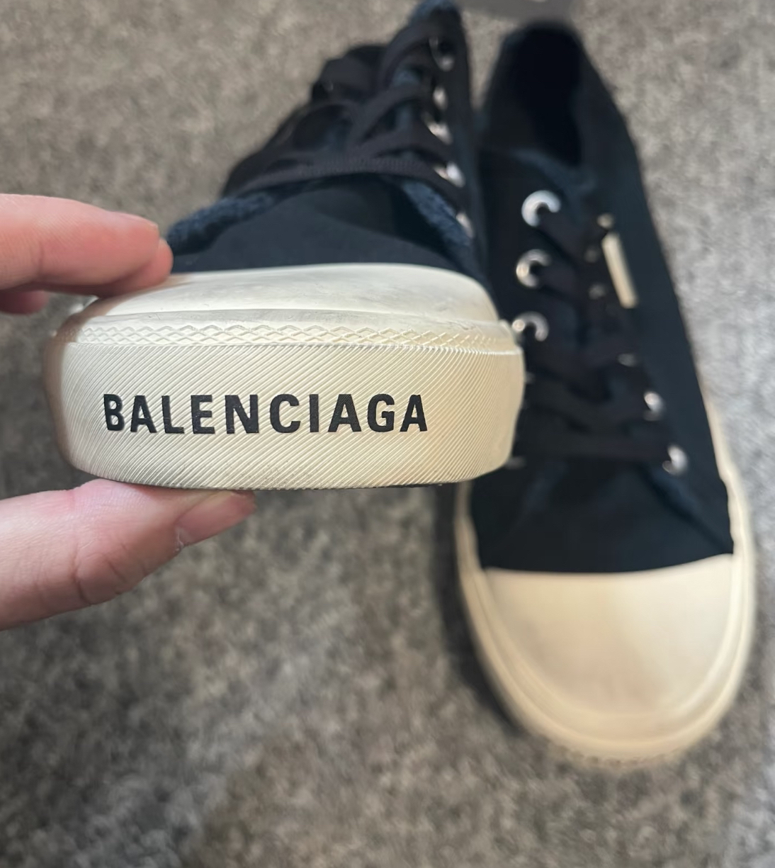 custom review-Balenciaga Paris Низкий Топ Стильные Скейтбординги Мужской Черный Потертый
