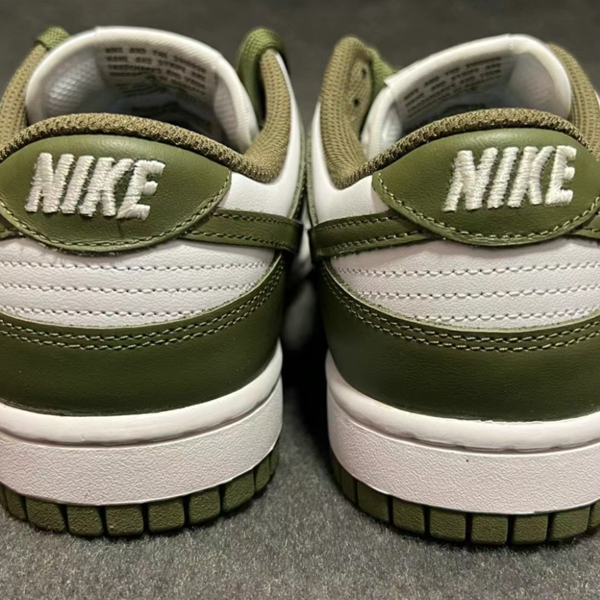 custom review-Nike Dunk Low Топ Кроссовки для скейтбординга Женские Белые Оливково-зеленые