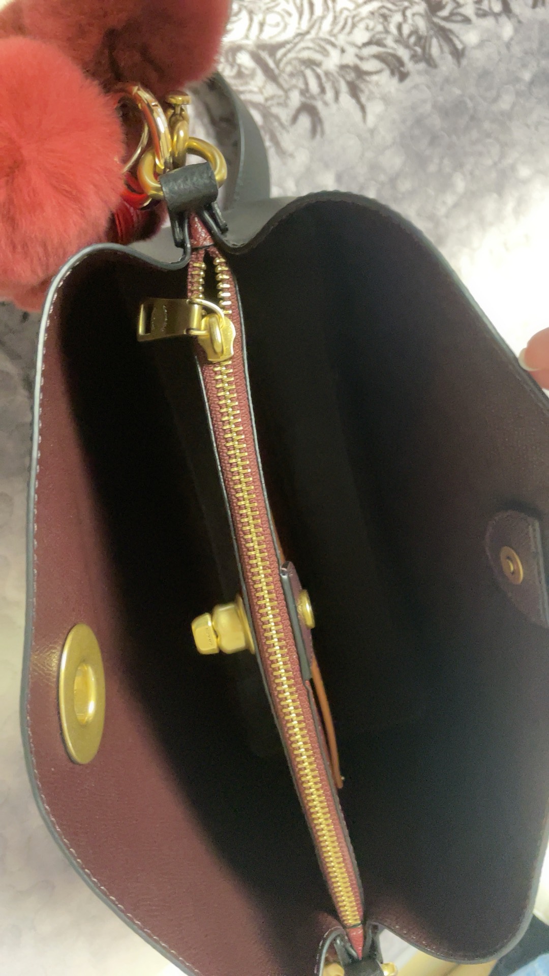 custom review-COACH Willow Коровья кожа Спилок Портативная Сумка через плечо Сумка на плечо Женская Черная