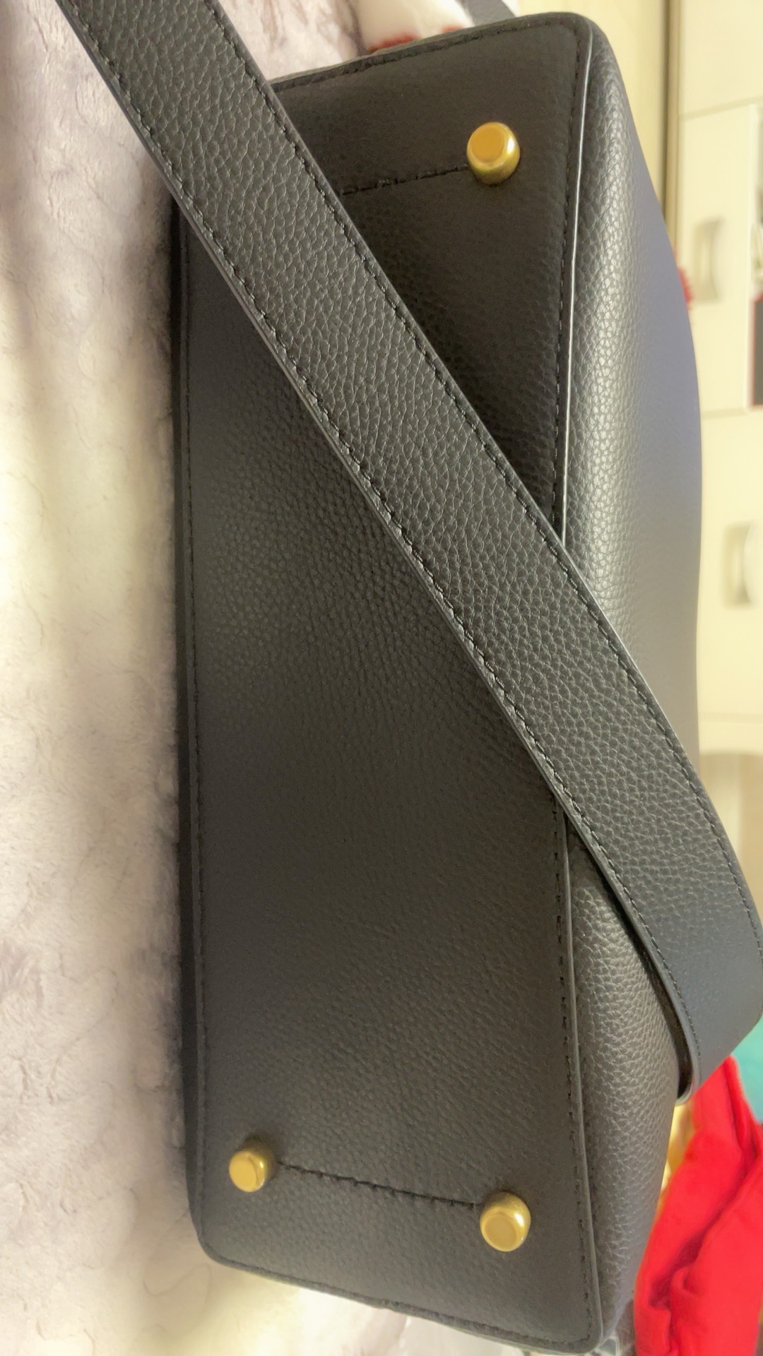 custom review-COACH Willow Коровья кожа Спилок Портативная Сумка через плечо Сумка на плечо Женская Черная