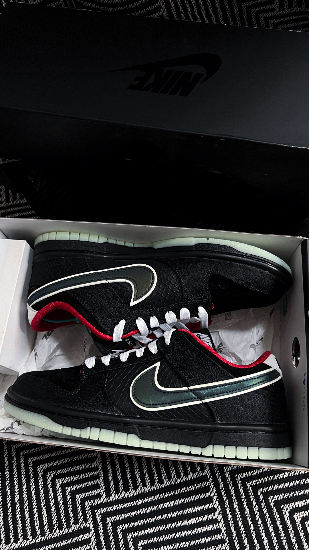 custom review-Nike Dunk Retro 'LPL' Low Top Скейтборд Кроссовки Унисекс Черный