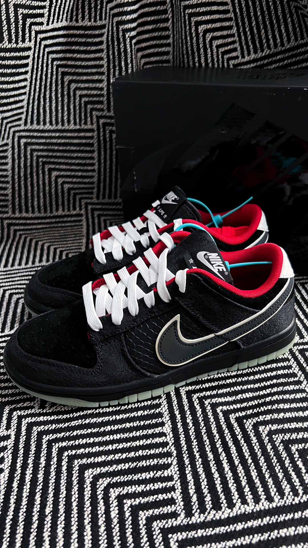 custom review-Nike Dunk Retro 'LPL' Low Top Скейтборд Кроссовки Унисекс Черный