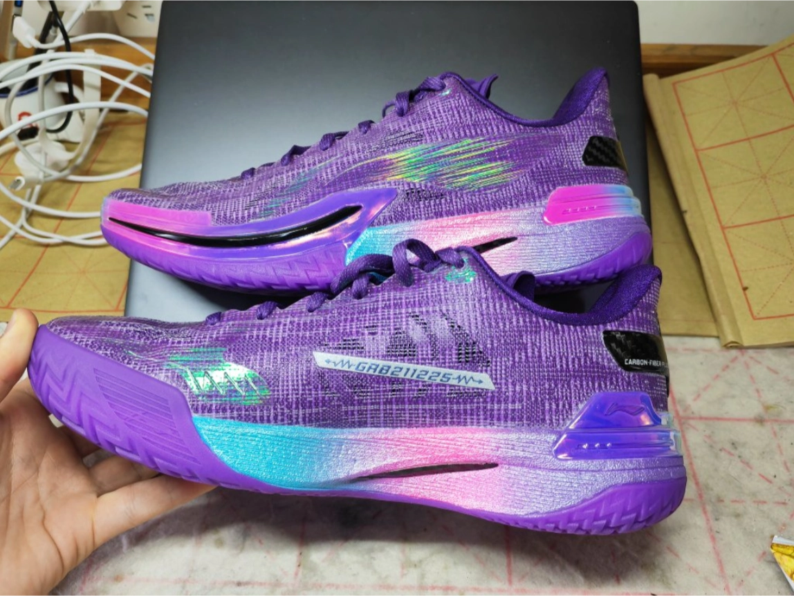 custom review-LiNing Gamma Radiation Storm Anti Slip And Wear Resistant Support Rebound Low Top Basketball Shoes Men's Purple