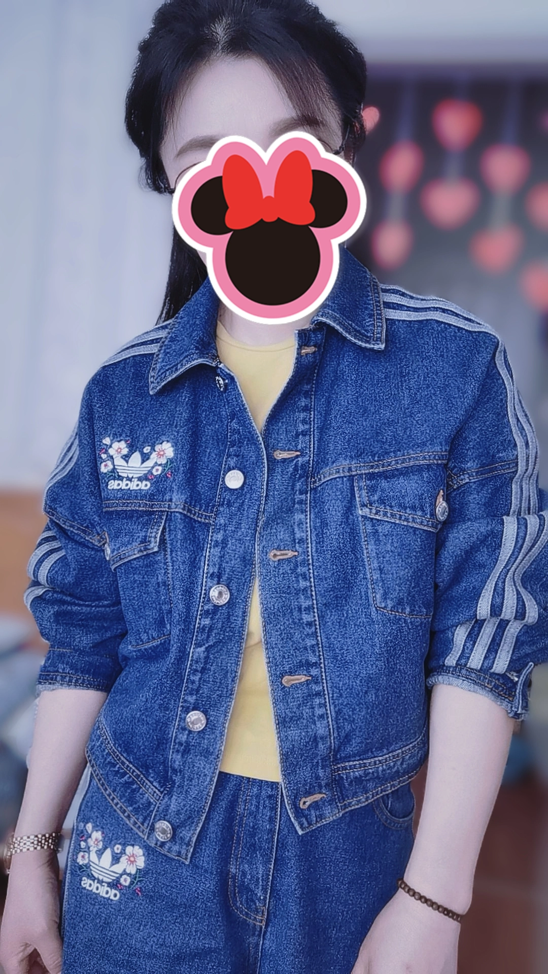 custom review-Adidas Originals Cherry Blossom Limited Series Джинсы Женские Индиго